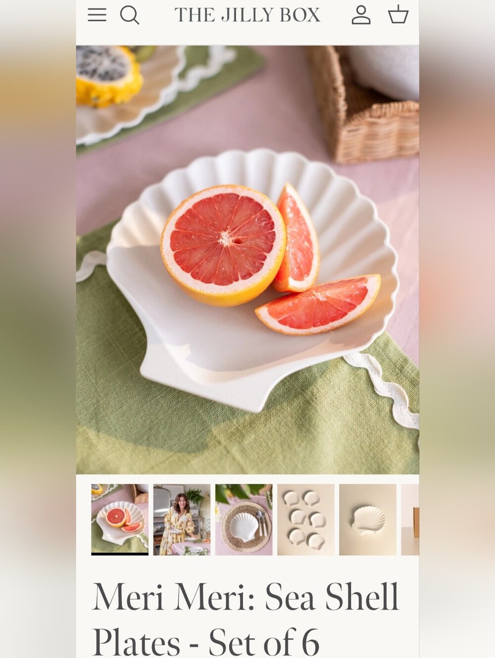 Seas Shell Reusable Bamboo Plates Meri Meri Jilly Box Set Of 6